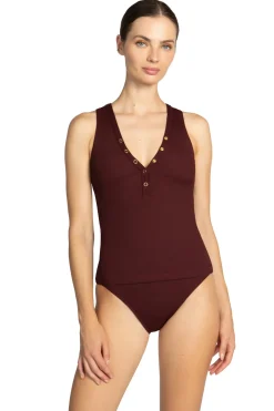 Amy Ribbed Tankini Top
