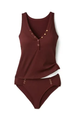 Amy Ribbed Tankini Top