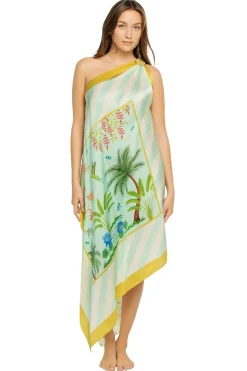 Asymmetrical Multi-Way Scarf Midi Dress