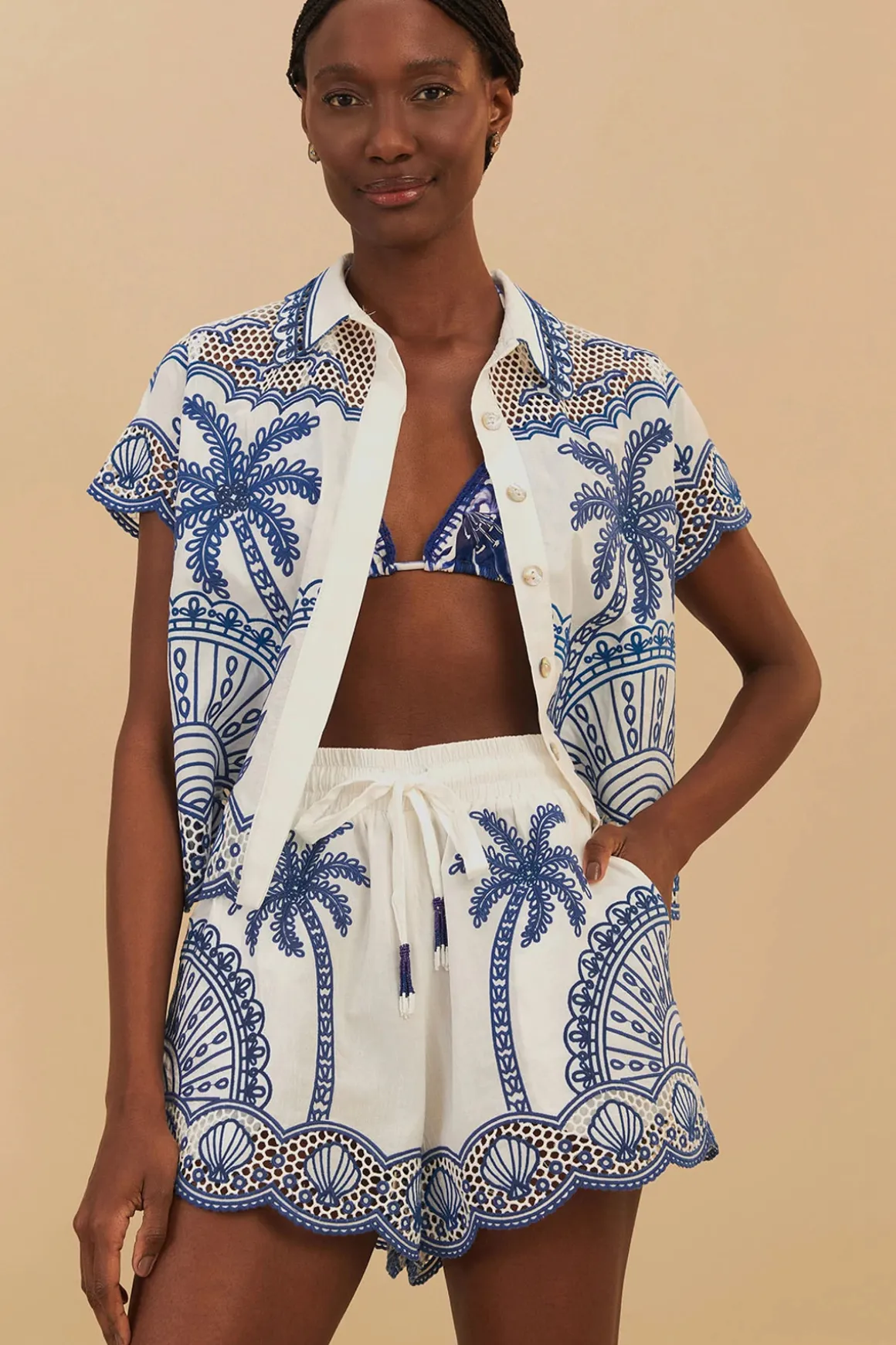 Blue Palm Shorts