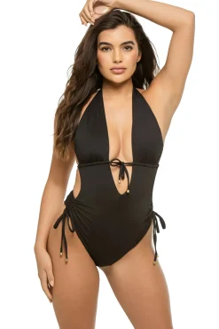 Brena Halter Plunge One Piece Swimsuit