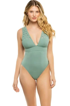 Charlie Rose Plunge One Piece Swimsuit