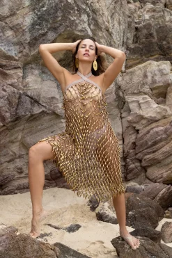 Crochet Beaded Convertible Dress