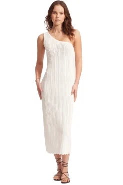 Crochet Knit Asymmetrical Midi Dress
