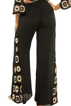 Crochet Panel Wide Leg Pants