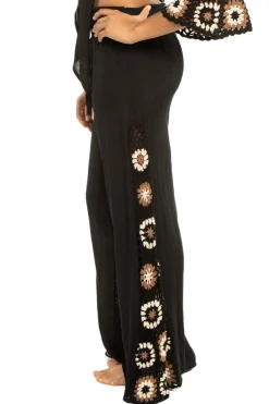 Crochet Panel Wide Leg Pants