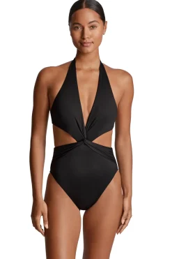 Cutout Halter One Piece Swimsuit