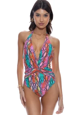 Electric Skin Plunge One Piece Swimsuit