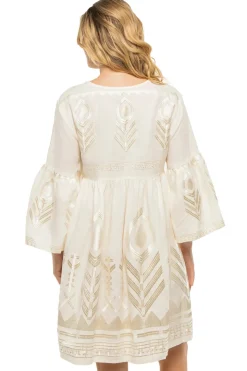 Embroidered Metallic Mini Dress