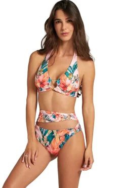 Exotic Leaves Halter Bikini Top