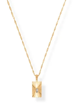 Fatima Sunburst Tag Necklace