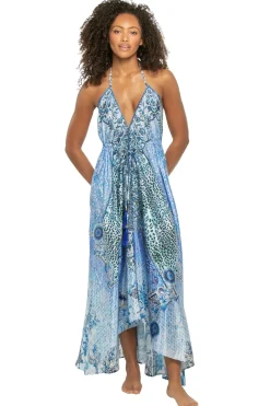 Hi-Low Halter Maxi Dress