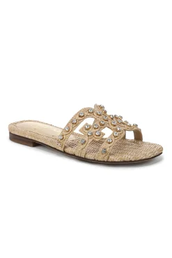 Jewel Raffia Slide