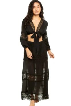 Lace Tie Front Crop Top