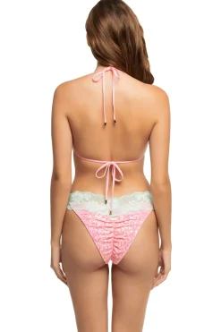 Lady Lace Sequin Sliding Triangle Bikini Top