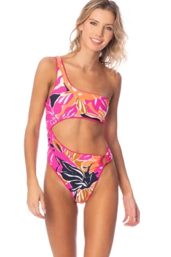Lousie Asymmetrical Reversible One Piece Swimsuit