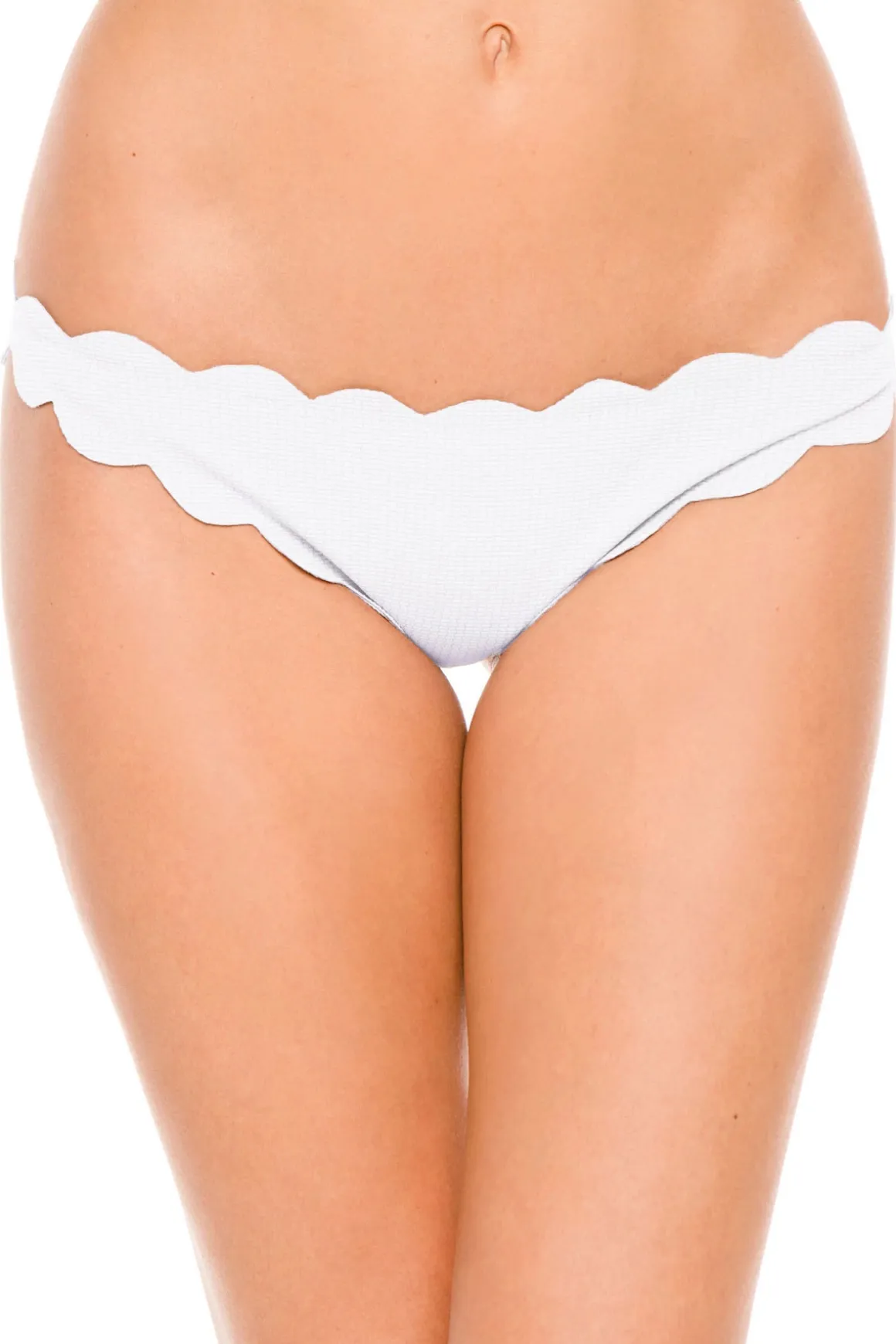 Low-Rise Scalloped Brazilian Bikini Bottom