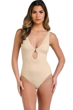 Luxe Keyhole Plunge One Piece Swimsuit