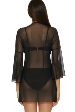 Mesh Tie Front Kimono