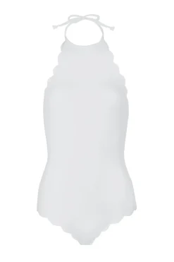 Mott Scalloped High Neck One Piece Swimsuit
