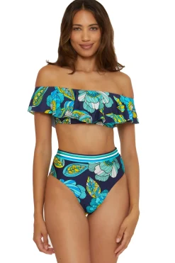Off-The-Shoulder Ruffle Bandeau Bikini Top