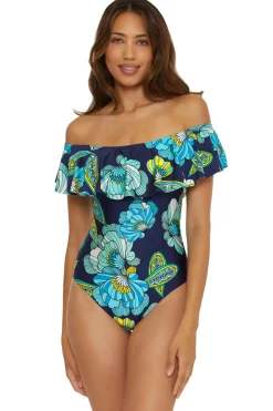 Off-The-Shoulder Ruffle One Piece Swimsuit
