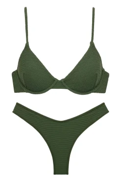 Olive Scrunch Lulu Brazilian Bikini Bottom
