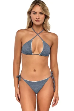 Pom Pom Triangle Bikini Top