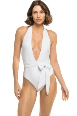 Raquel Halter Plunge One Piece Swimsuit