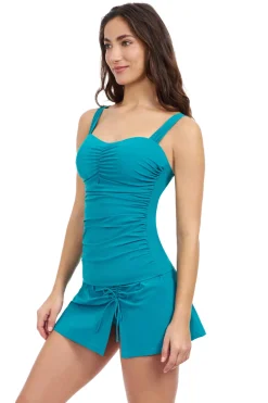 Ruched Sweetheart Tankini Top (D+ Cup)