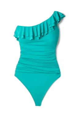 Ruffle Asymmetrical One Piece Swimsuit