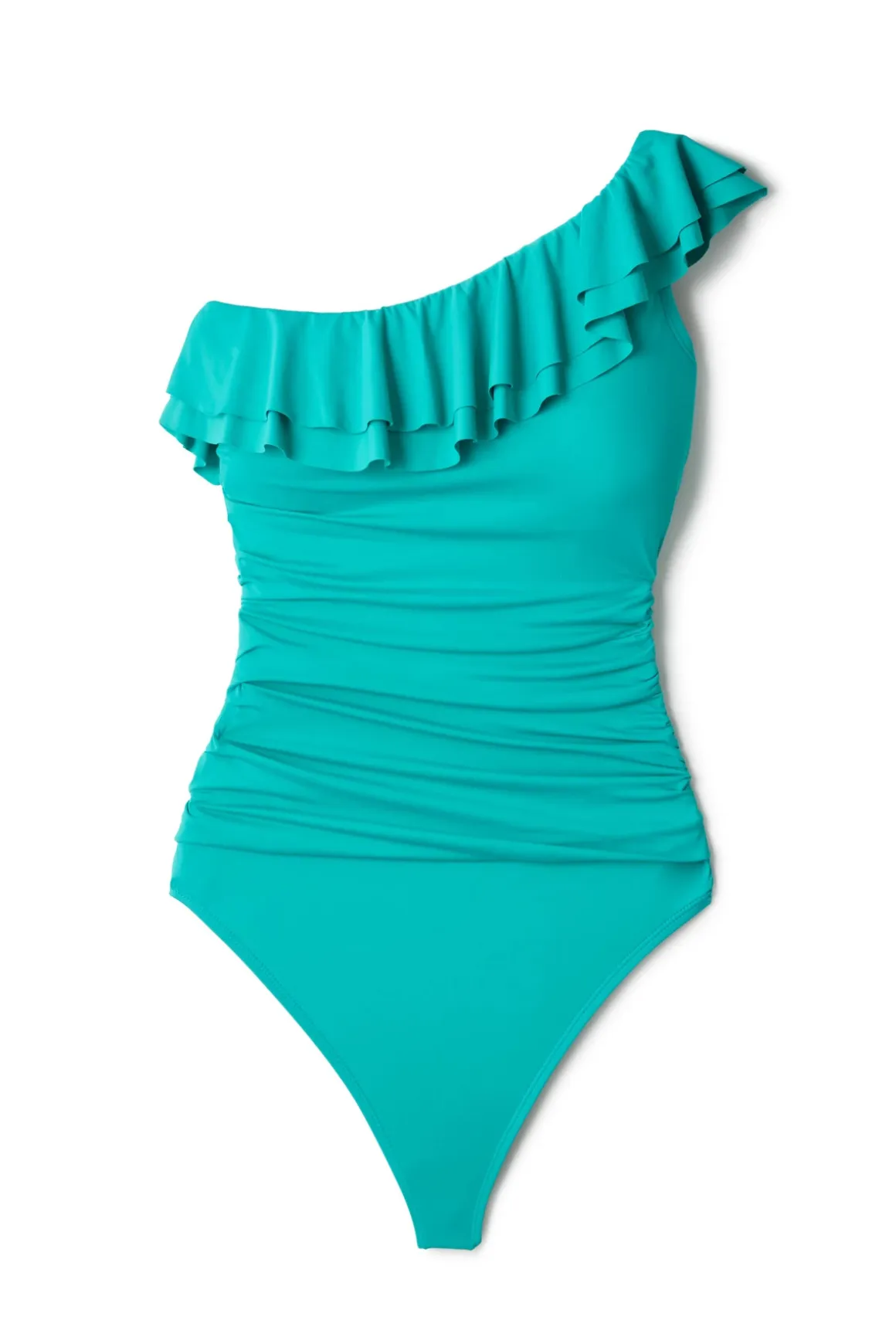 Ruffle Asymmetrical One Piece Swimsuit