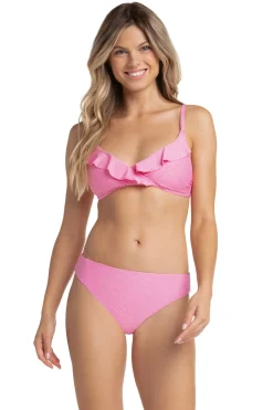 Ruffled Shirred Bikini Top