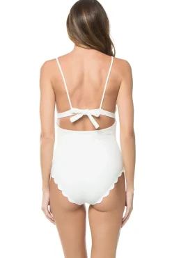 Santa Clara Scallop Over The Shoulder One Piece Swimsuit