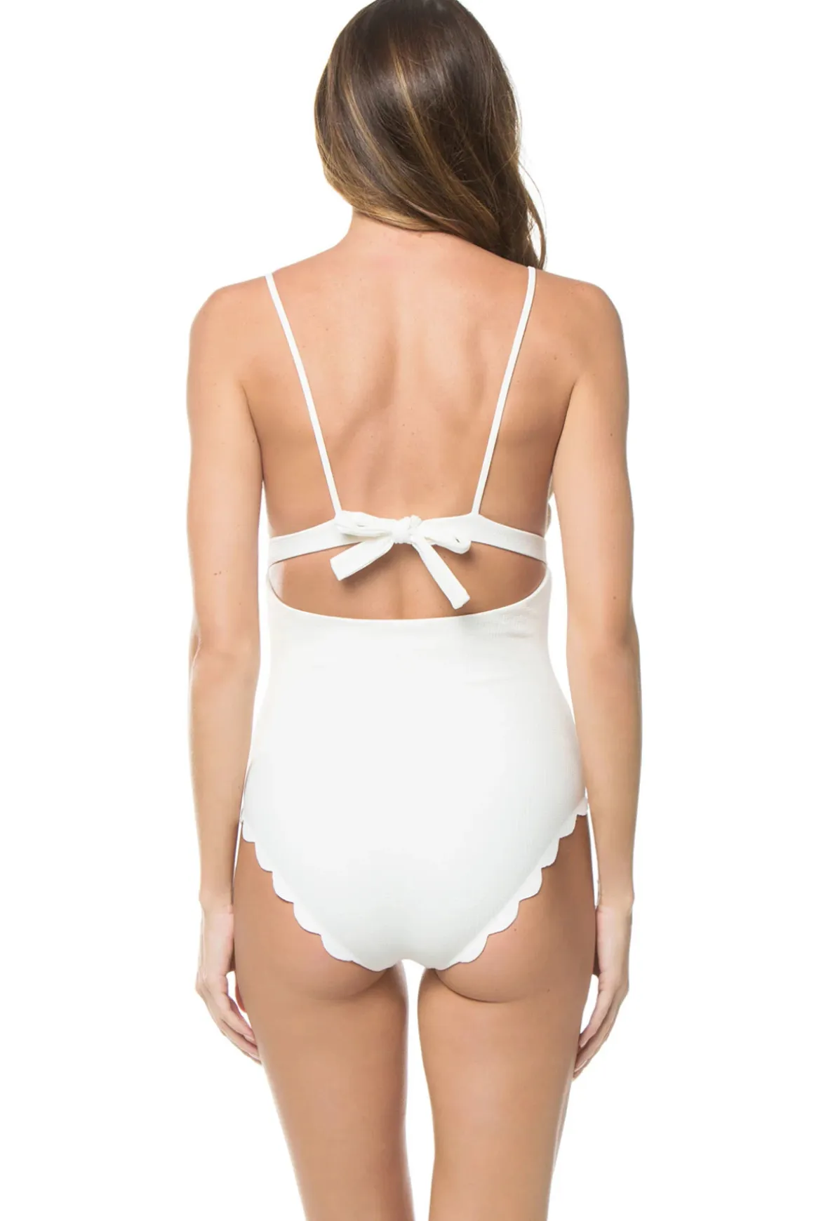 Santa Clara Scallop Over The Shoulder One Piece Swimsuit