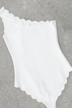 Scallop Asymmetrical One Piece Swimsuit