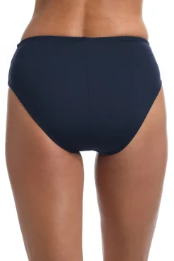 Shirred Sash Front High Waist Bikini Bottom