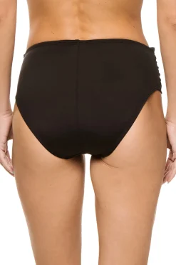 Shirred Sash Front High Waist Bikini Bottom