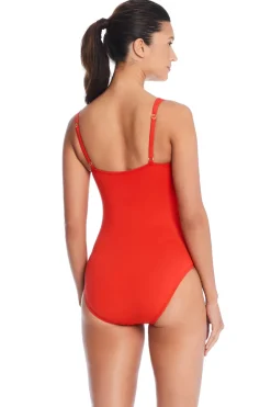 Shirred Underwire One Piece Swimsuit