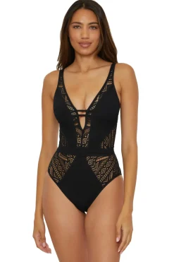 Show & Tell Plunge One Piece Swimsuit