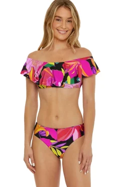 Solar Floral Off-The-Shoulder Bandeau Bikini Top
