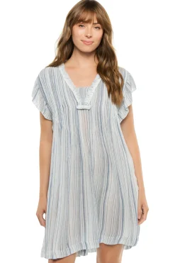 Stripe Short Sleeve Mini Dress