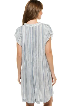 Stripe Short Sleeve Mini Dress