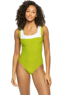 Textured One Piece Swimsuit