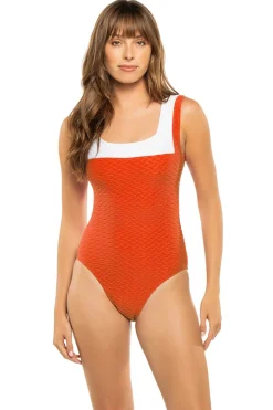 Textured One Piece Swimsuit