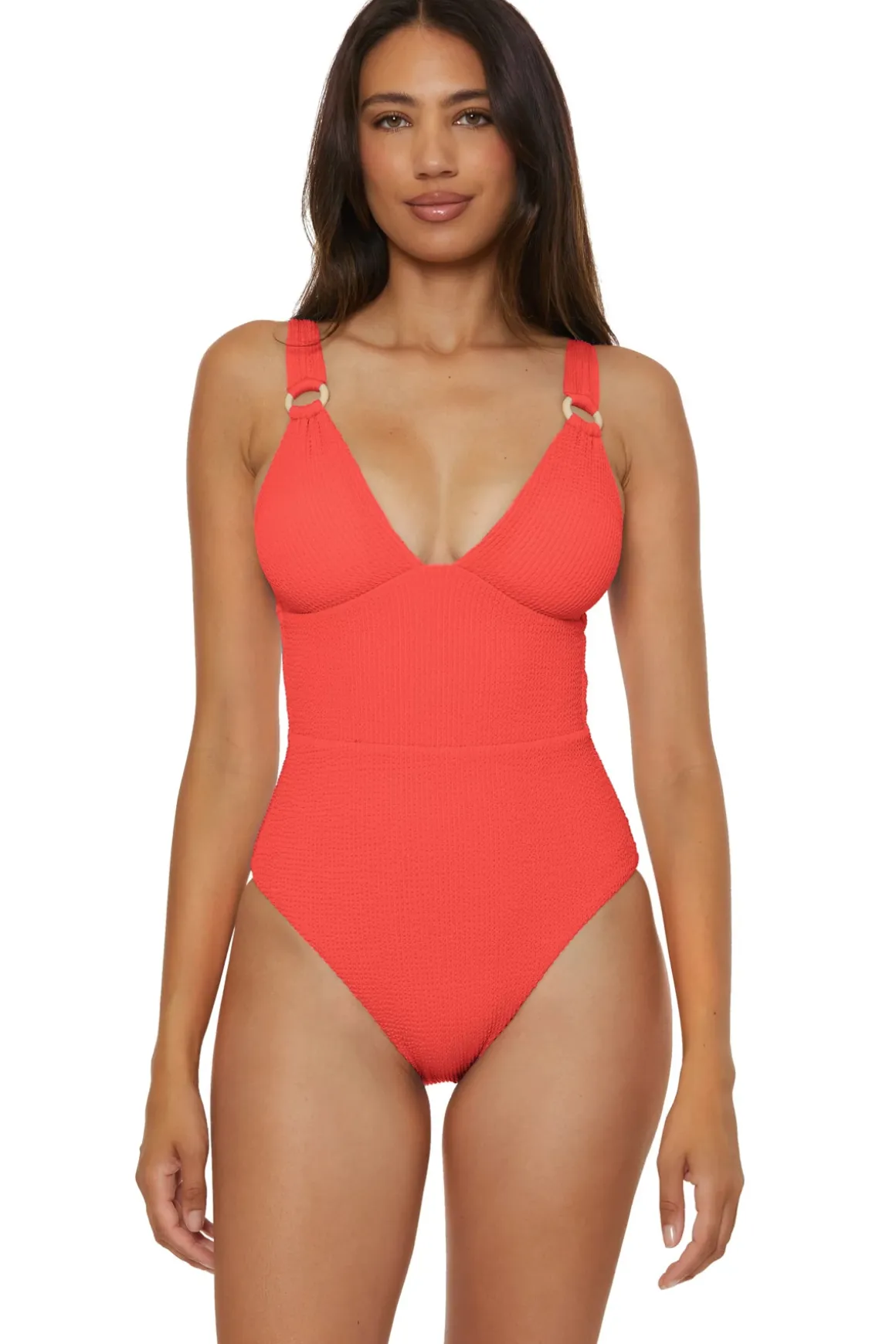V-Neck One Piece Swimsuit
