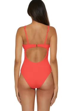V-Neck One Piece Swimsuit